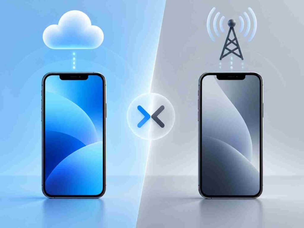 VoIP vs non-VoIP numbers compared on two smartphones