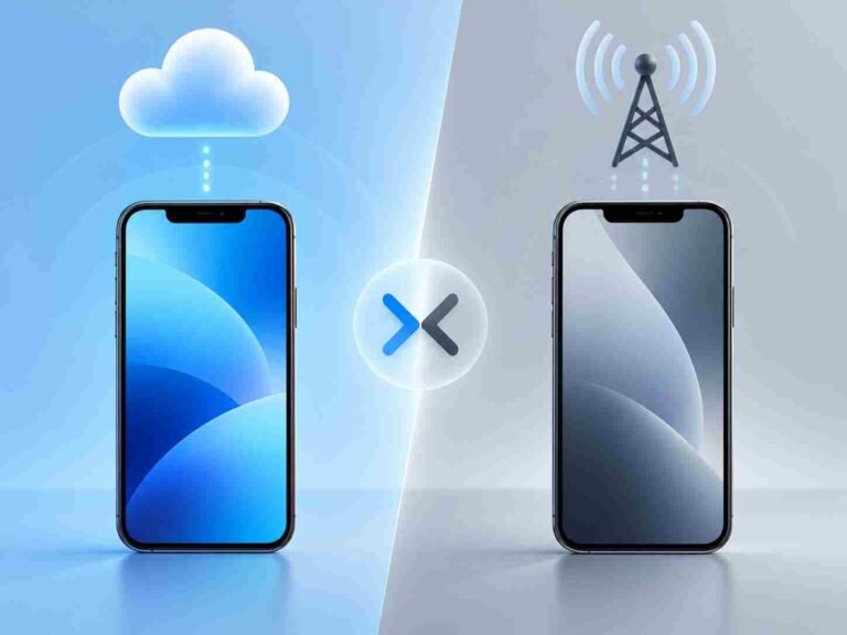 VoIP vs non-VoIP numbers compared on two smartphones