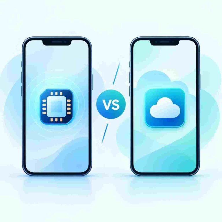 eSIM vs virtual number comparison graphic