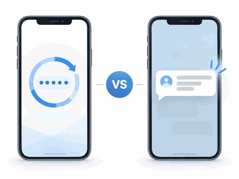 TOTP vs SMS OTP comparison graphic