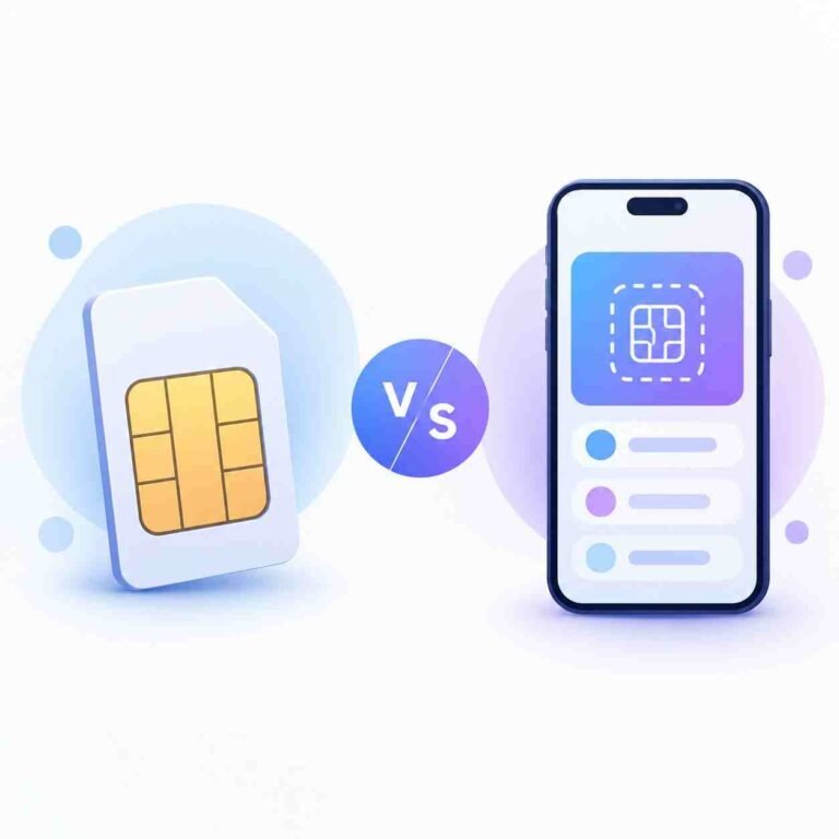 Prepaid SIM vs virtual number comparison graphic