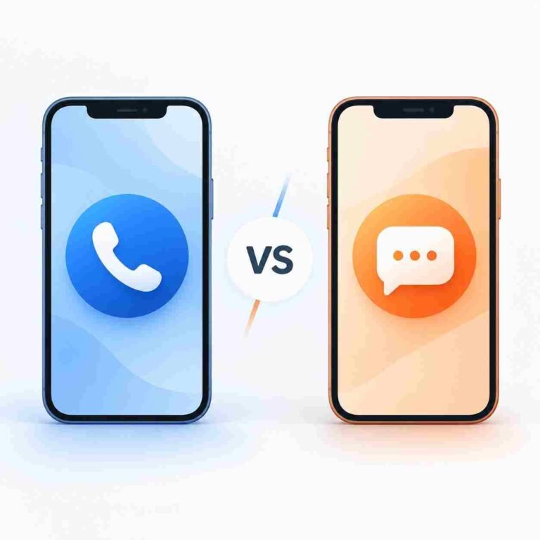 Voice call verification vs SMS verification illustration